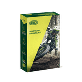 Fenwick's Drivetrain Cleaning Kit with foaming chain cleaner, chain sponge, and gear brush for bike maintenance.