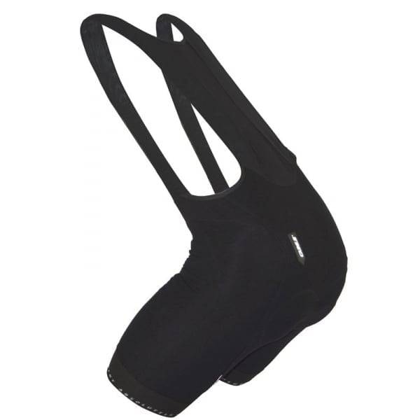 Q36.5 Salopette Wolf 2.0 thermal cycling bib shorts for cold weather, featuring insulated fabric and adjustable straps.