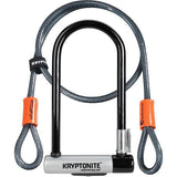 Kryptonite Kryptolok Standard U-lock with 4ft Kryptoflex cable, bike security accessory, Sold Secure Gold rated bike lock