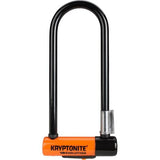 Kryptonite Evolution Mini-9 U-Lock with Flexframe bracket, Sold Secure Gold bike lock, shown with the lock and mounting bracket.