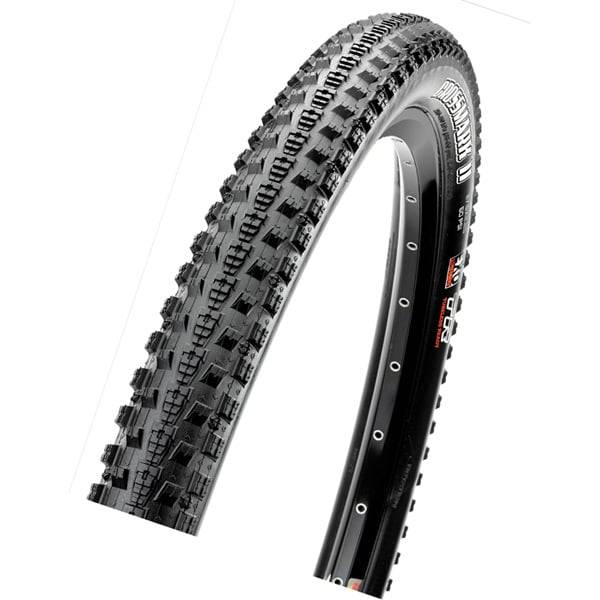 Maxxis Crossmark II MTB tire with dual compound, EXO protection, and tubeless readiness, designed for mountain biking.