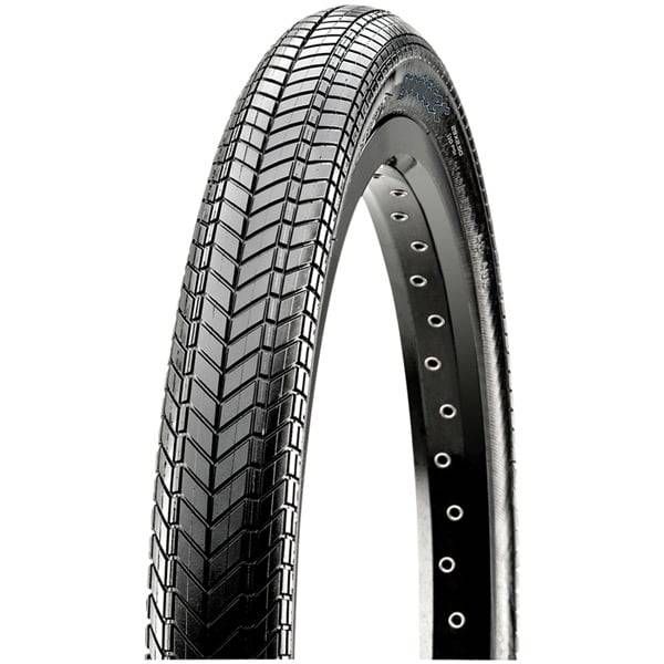Maxxis Grifter 29-inch urban freestyle bike tire in 2.00 and 2.50-inch widths, featuring single compound rubber for versatile riding.