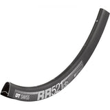 DT Swiss RR 521 DB SBWT black disc brake rim with Presta-drilled holes, 32mm semi-aero profile for road bike components.