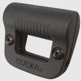 Rixen-Kaul KLICKfix Light Clip accessory securing front light to bicycle basket rim for safe visibility.