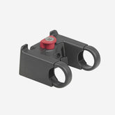 Rixen-Kaul KLICKfix security clamp with integrated lock for securing bike baskets and bags, shown mounted on a bicycle.