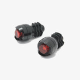 CatEye Orb Bar End Rear Bike Light Set in black mounted on road bike handlebar, enhancing safety and visibility during rides.