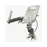 Rixen-Kaul KLICKfix map holder with quick release and mini adapter mounted on a bike handlebar for navigation accessories.