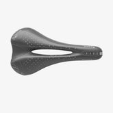 Selle Italia Sport Gel Bike Saddle in black with gel padding, designed for comfort, mounted on a bicycle seat post.