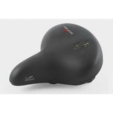 Bioflex onGEL unisex black bike saddle with shock absorption and easy clip compatibility, designed for comfortable cycling.