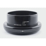 Cane Creek 110 EC49/40 black headset with sealed bearings for precise bike steering, shown in close-up image.