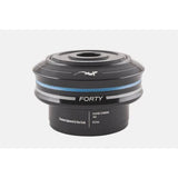 Cane Creek 40 EC34/28.6 black headset with clip-seal design for smooth steering, shown with 16mm top cap and components.