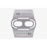 Crankbrothers MTB pedal shoe shields in silver, durable carbon sole protection for cleats and bike shoes.
