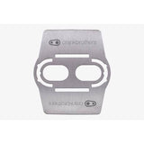 Crankbrothers MTB pedal shoe shields in silver, durable carbon sole protection for cleats and bike shoes.