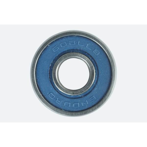 Enduro Bearings 608 LLB ABEC 3 bike hub and bottom bracket bearing, 7x22x8mm, showing the smooth metal bearing with brand markings.