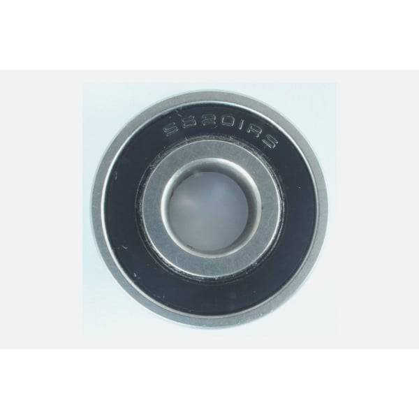 Enduro Bearings 6201 2RS stainless steel sealed bike bearing with ABEC 3 precision, 12x32x10mm size, for cycling components.