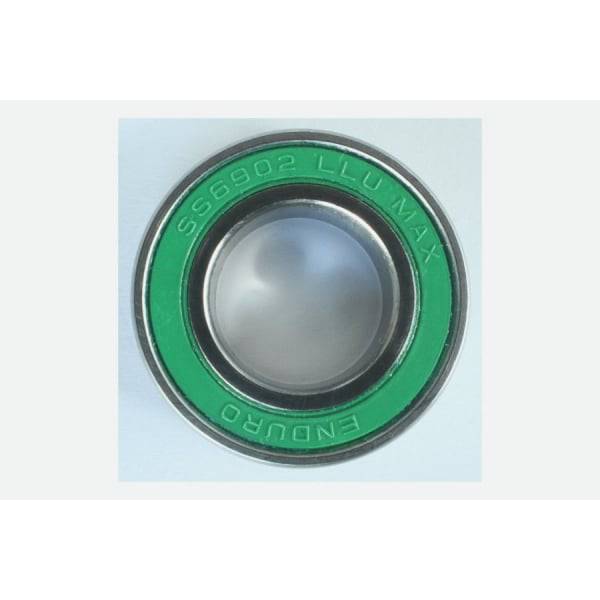 Enduro Bearings 6902 2RS stainless steel sealed bike bearings with green rubber seals, ABEC 3 precision for cycling components
