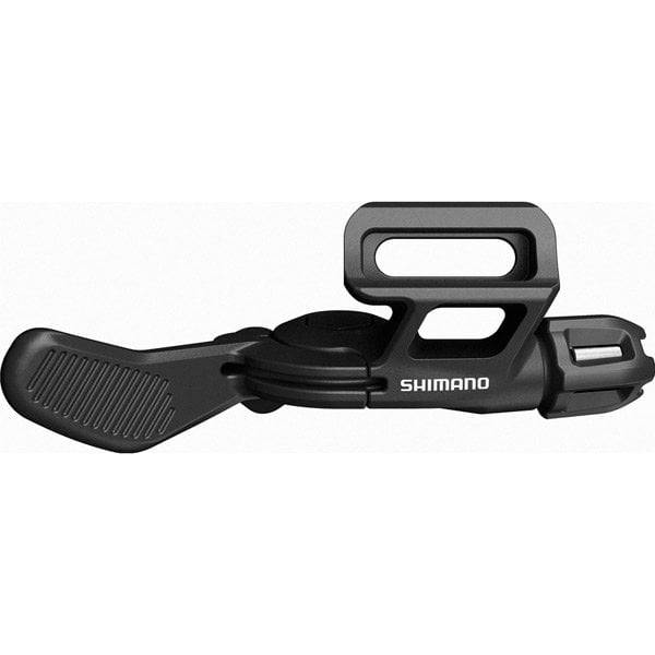 Shimano XTR SL-MT800-L left hand adjustable seatpost lever with I-Spec EV mount in black for mountain bikes.