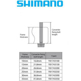Shimano Spares flat mount caliper fixing bolt for 20mm frame, 33mm length, used in bicycle brake components.