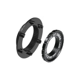 DT Swiss Centre-Lock to 6-bolt adapter for MTB hubs with 15mm axles, compatible with mountain bike wheel components.