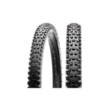 Maxxis Assegai downhill bike tyre with 3C MaxxGrip compound designed by Greg Minnaar, showing tread pattern and sidewall details.