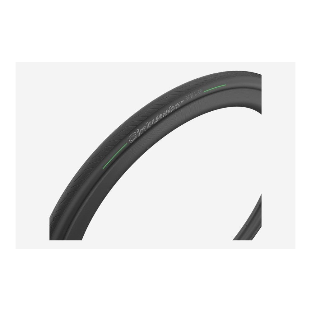 Pirelli Cinturato Velo tubeless-ready bicycle tyres with puncture protection and grip, shown mounted on a wheel.
