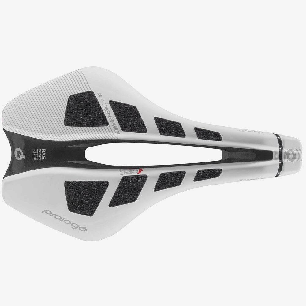 Prologo Dimension Nack CPC 143 unisex cycling saddle with ergonomic design, lightweight components for comfortable bike riding.