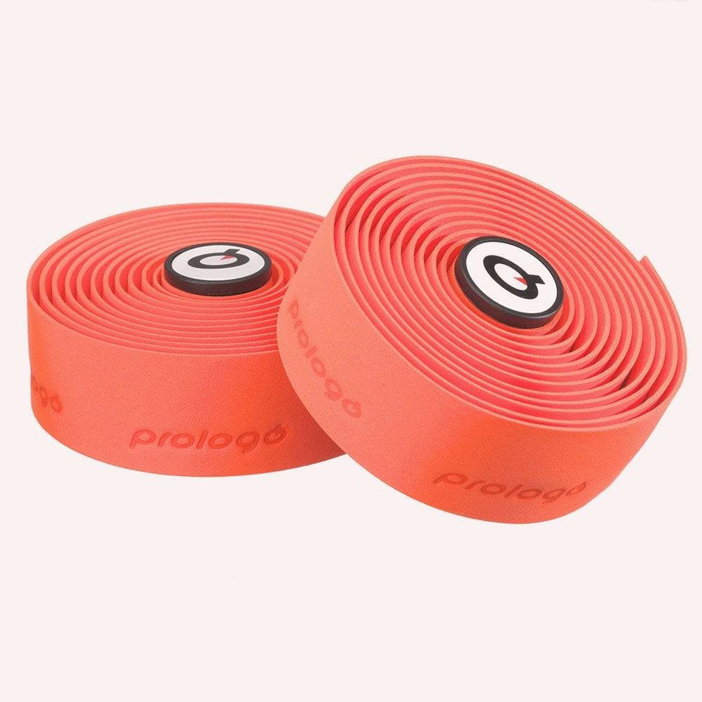 Prologo Plaintouch cork bike handlebar tape with self-adhesive backing and end caps for comfortable grip and bike control.