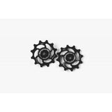 Hope 12-tooth jockey wheel pair for bike drivetrain, showing durable metal components and smooth spinning design.