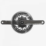 SRAM RED D1 DUB Road crankset with 175mm arms and 48-35T chainrings, showcasing X-Range technology and crank arm design.