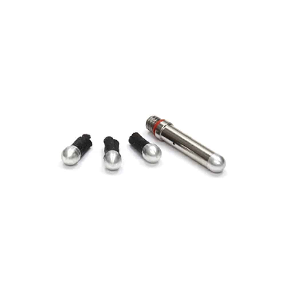 Dynaplug Megaplug Nozzle Kit with four plugs for Dynaplug Air MTB and road tire repair components.