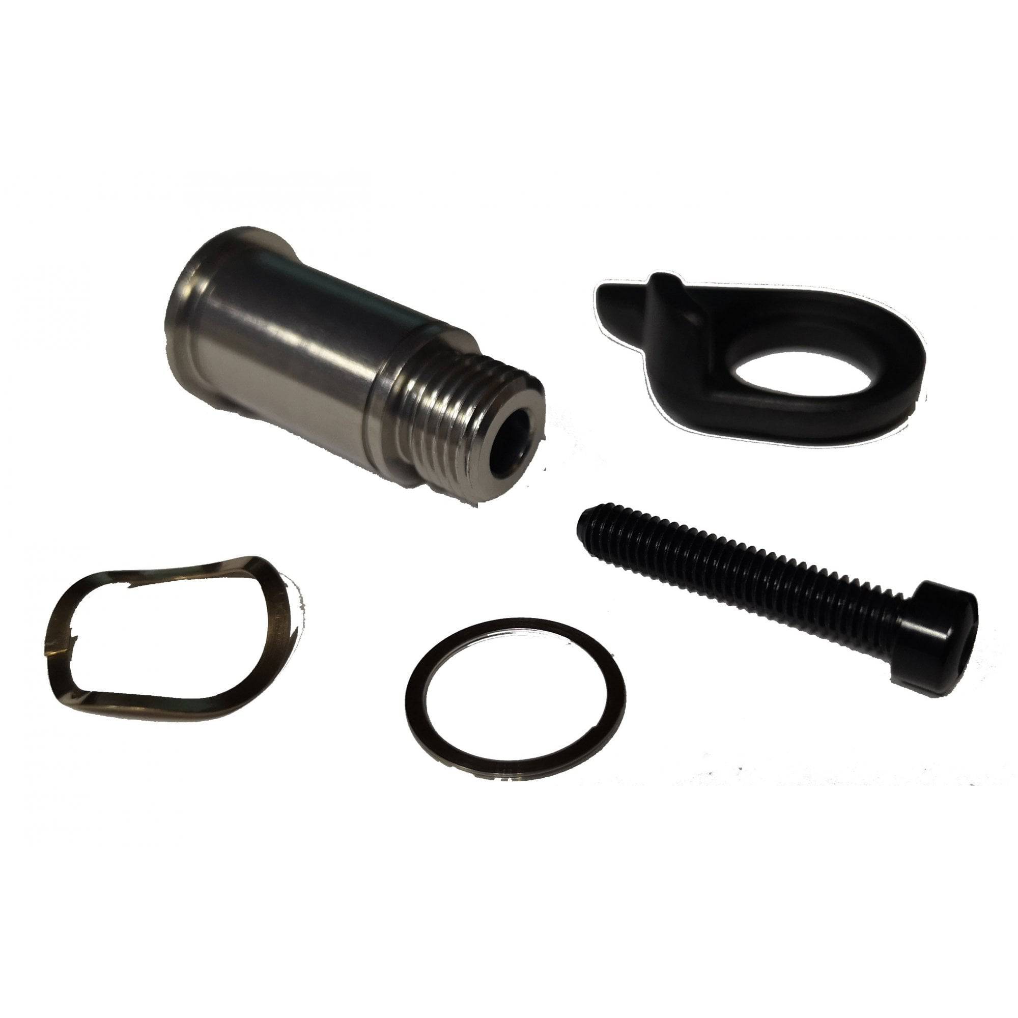 SRAM Red eTap rear derailleur B-Bolt and B-Screw for smooth shifting, bicycle components, close-up of spare derailleur parts