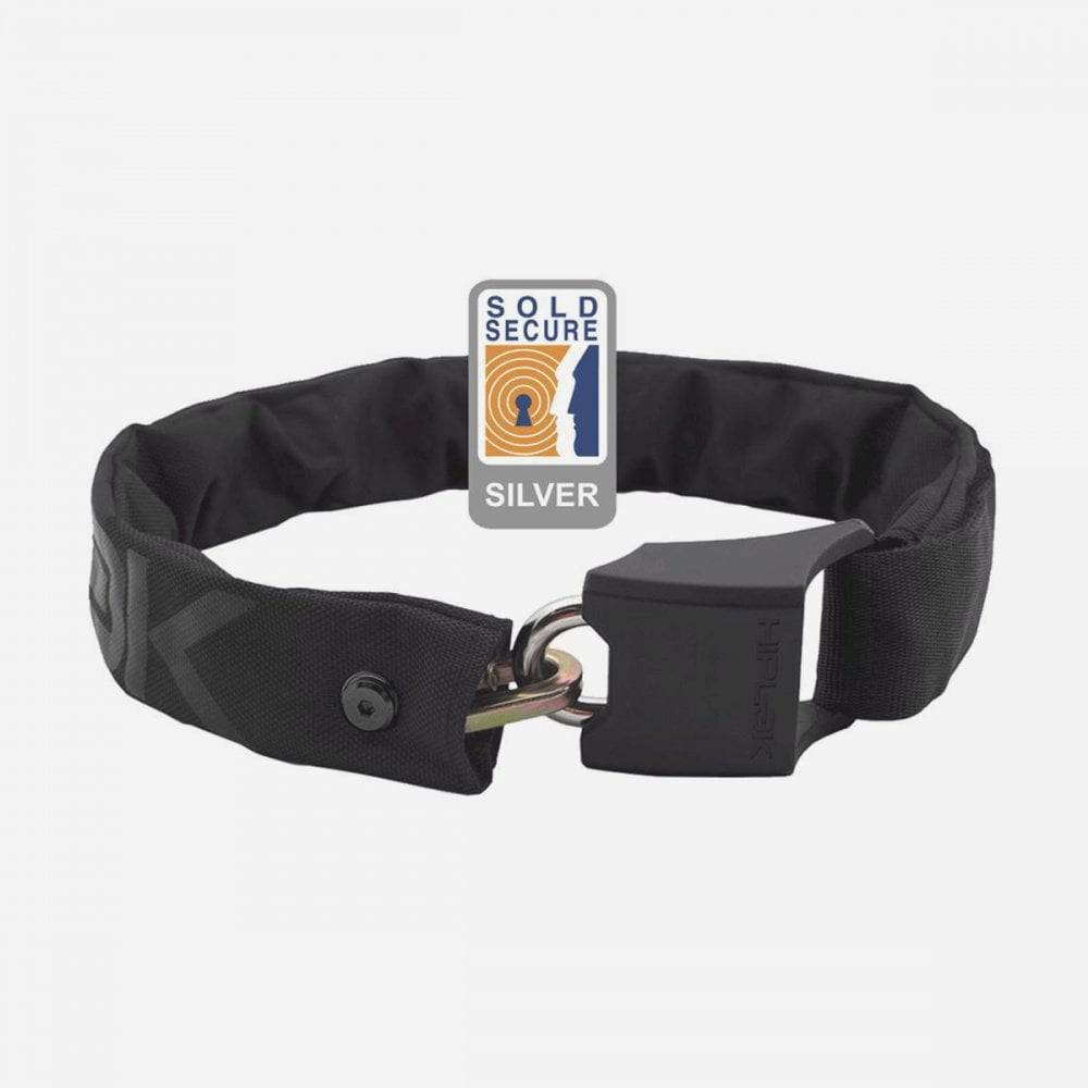 Hiplok ORIGINAL V1.5 wearable bike chain lock in black, 8mm x 90cm, with Sold Secure Silver rating, designed for bike security.
