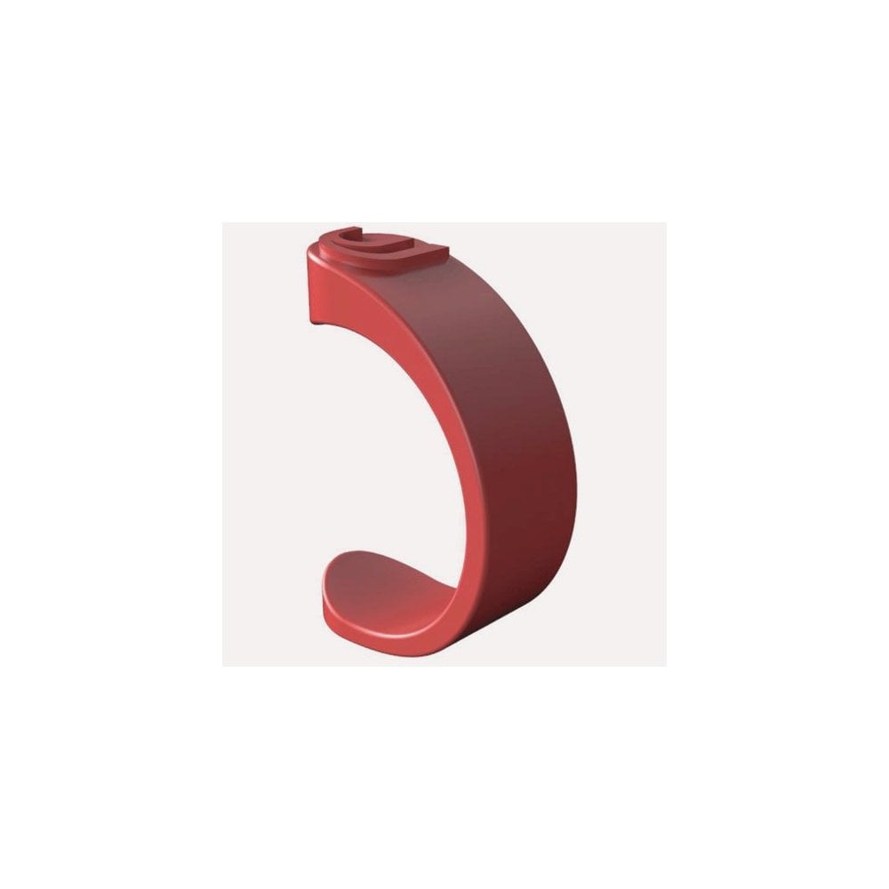 Deda Elementi D-Clip Aero handlebar clip in black and red for Superzero stem, lightweight bike component accessory.