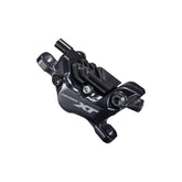 Shimano Deore XT BR-M8120 4-piston hydraulic disc brake caliper for front or rear post mount bicycle components.