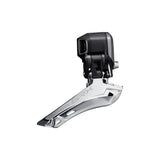 Shimano GRX FD-RX815 Di2 11-speed double front derailleur braze-on gravel bike component showing metal cage and mounting interface.