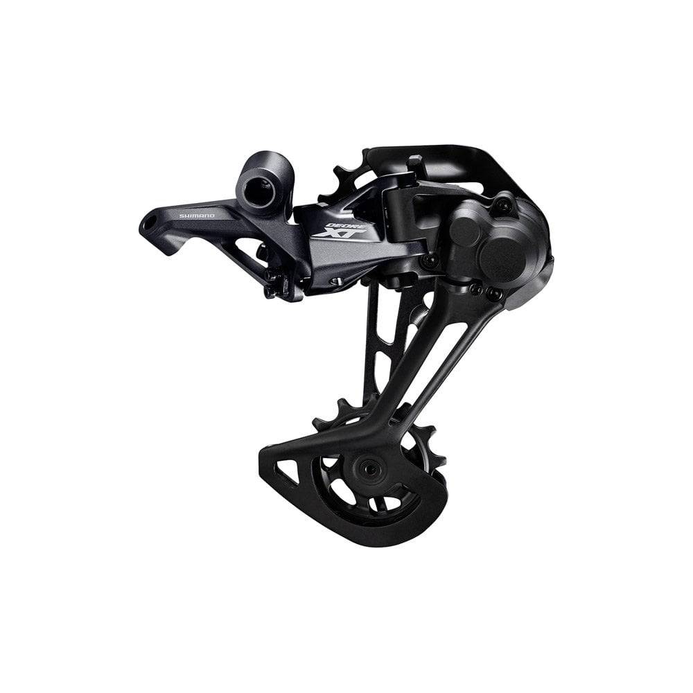 Shimano Deore XT RD-M8100 12-speed MTB rear derailleur with Shadow+ SGS design, black component for mountain bike gear shifting