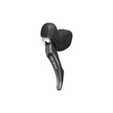 Shimano GRX BL-RX810 left hydraulic disc brake lever with rear caliper for gravel or mountain bikes, black finish, detailed close-up.