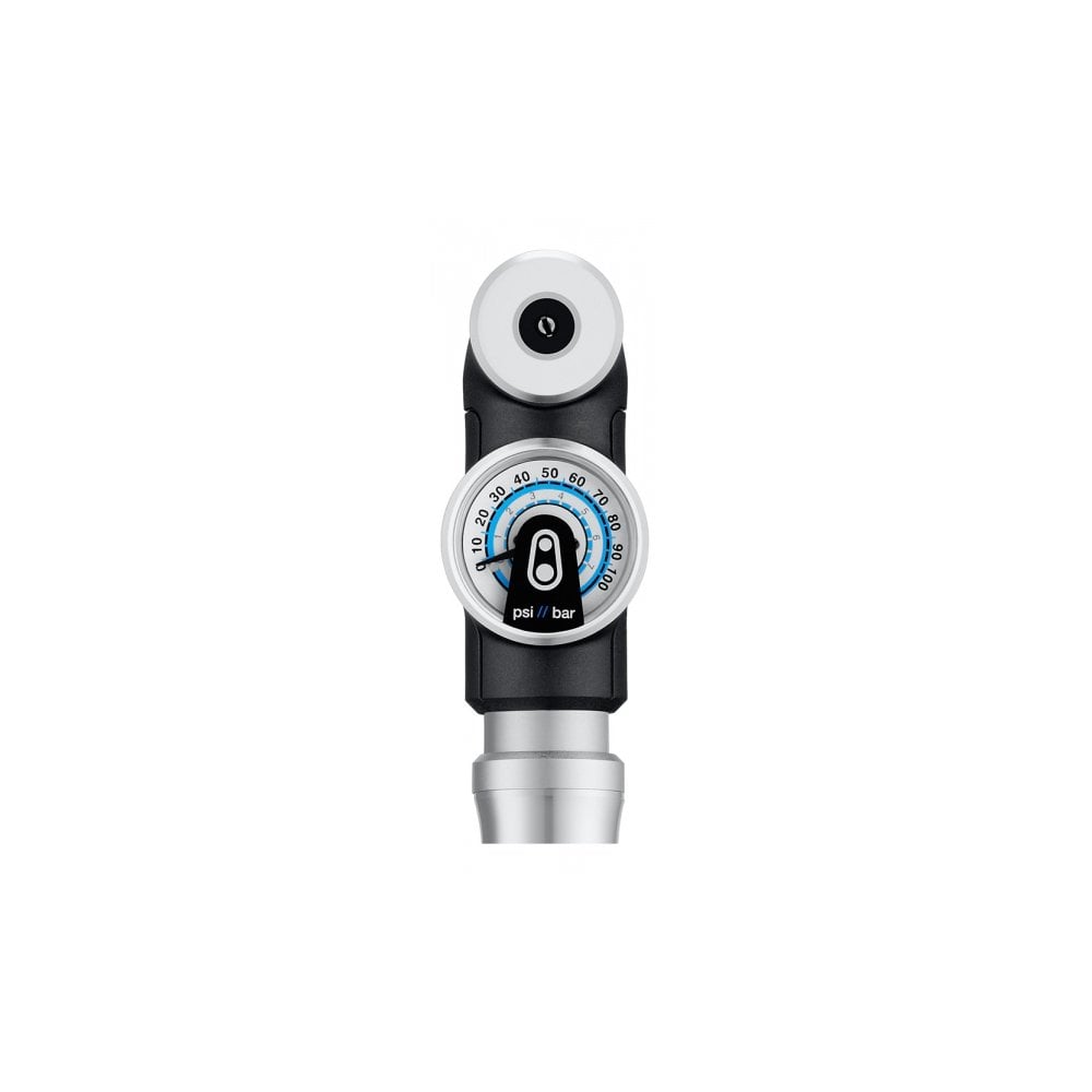 Crank Brothers Sterling Short Hand Pump with universal head for Presta and Schrader valves, portable bike pump accessory.