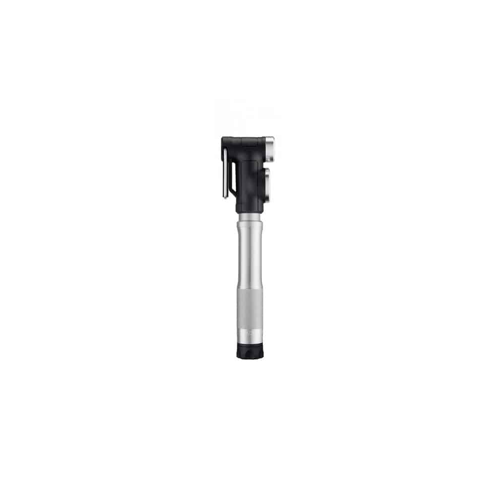 Crank Brothers Sterling short hand pump with universal head for Presta and Schrader valves, compact bike pump accessory.