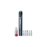 Topeak Nano TorqBar compact preset torque wrench with 5 tool bits, used for precise bike maintenance and adjustments.