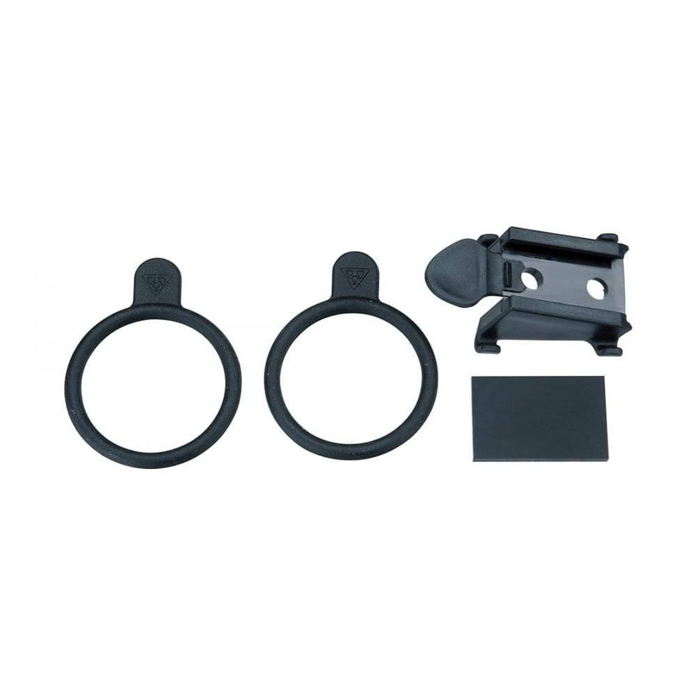 Topeak Redlite Mega black bike light mount accessory securely attaches to handlebar for durable bike lighting.
