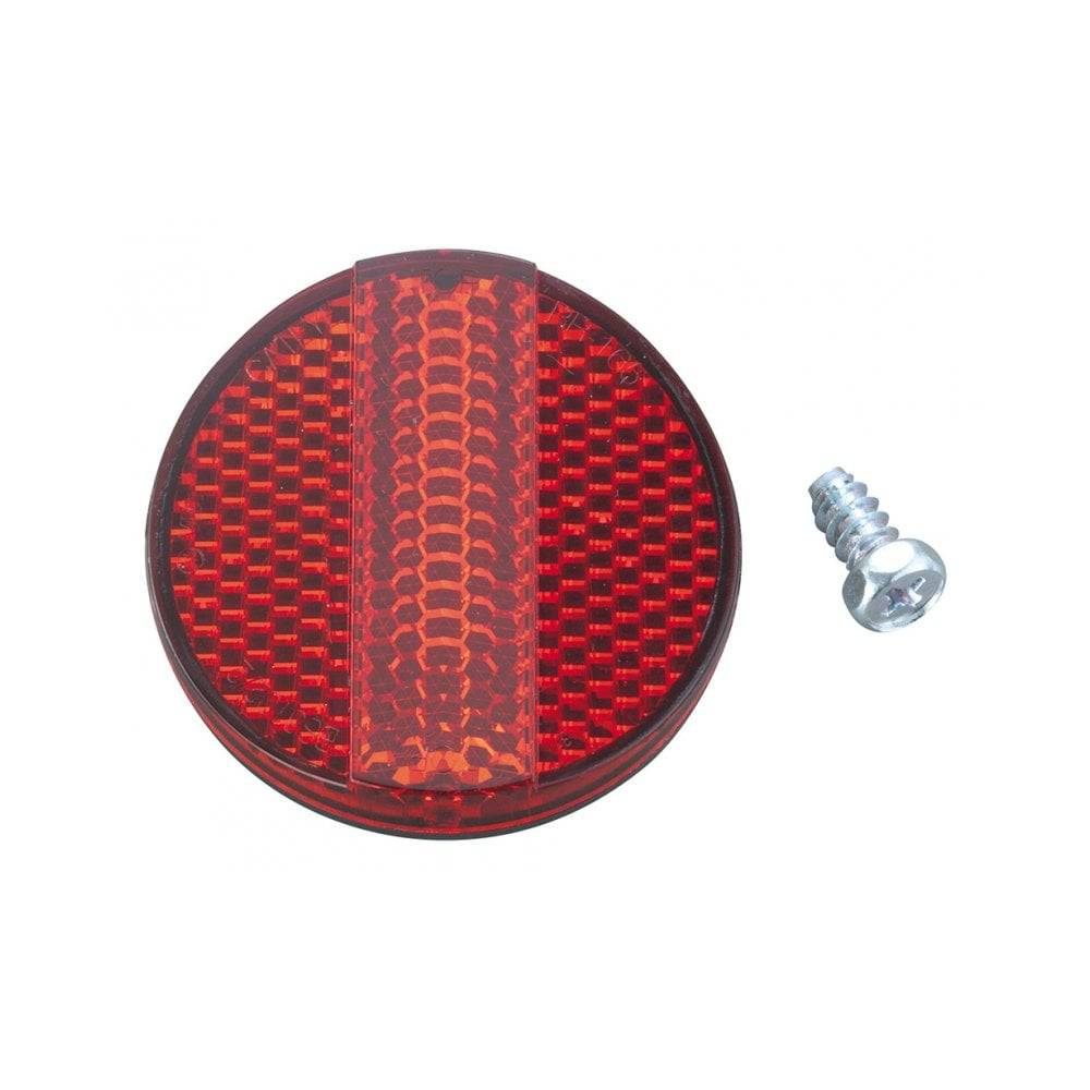 Red Topeak MTX Beam Rack reflector for bikes, enhances night visibility with durable safety reflector accessory.