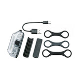 Topeak Whitelite Aero USB front bike light with 1W clear lens, 110 lumens, rechargeable bike accessories for visibility.