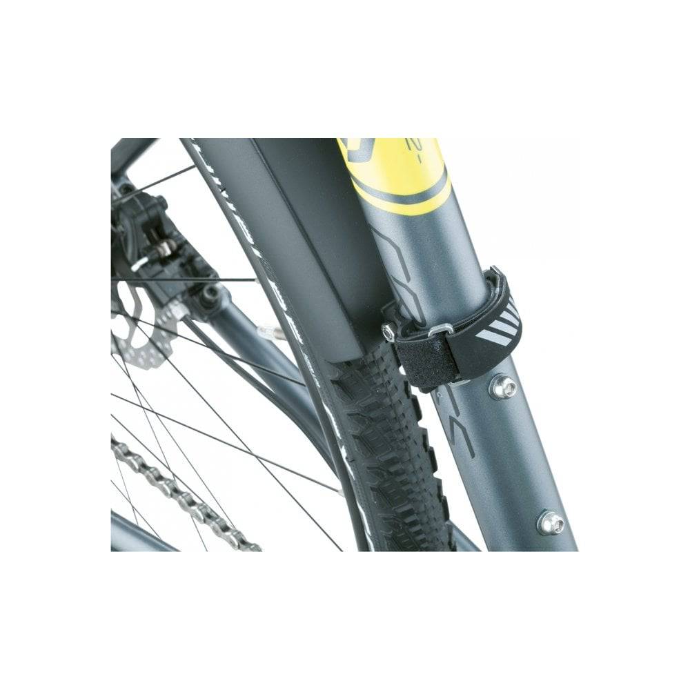 Topeak Defender TX mountain bike mudguard set with front and rear guards for trekking bikes up to 700x44c, durable plastic construction.