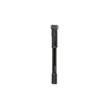 Topeak Roadie DAX black road bike pump with dual-action Presta valve for quick, easy tire inflation.