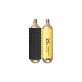 Topeak CO2 cartridges with silicone sleeves for hand pumps, used for fast tire inflation and bike maintenance accessories.