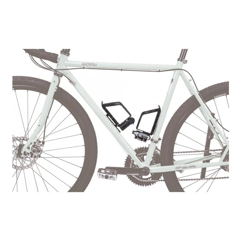 Topeak Alt-Position Bottle Cage Mounts in black, adjustable bike frame hydration accessories with mounting hardware.