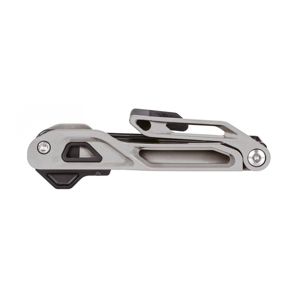 Topeak Flashstand RX folding bike stand holding a road bike, featuring black and silver finish for 700 x 38C tires.