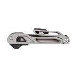 Topeak Flashstand RX folding bike stand holding a road bike, featuring black and silver finish for 700 x 38C tires.