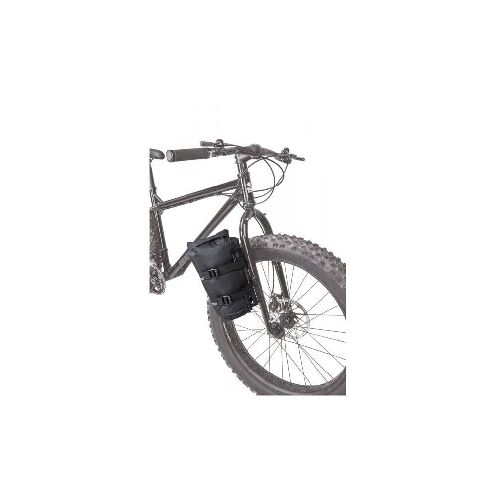 Topeak Versacage black bike cage with adjustable mount and tie-down straps for secure bike accessory attachment.